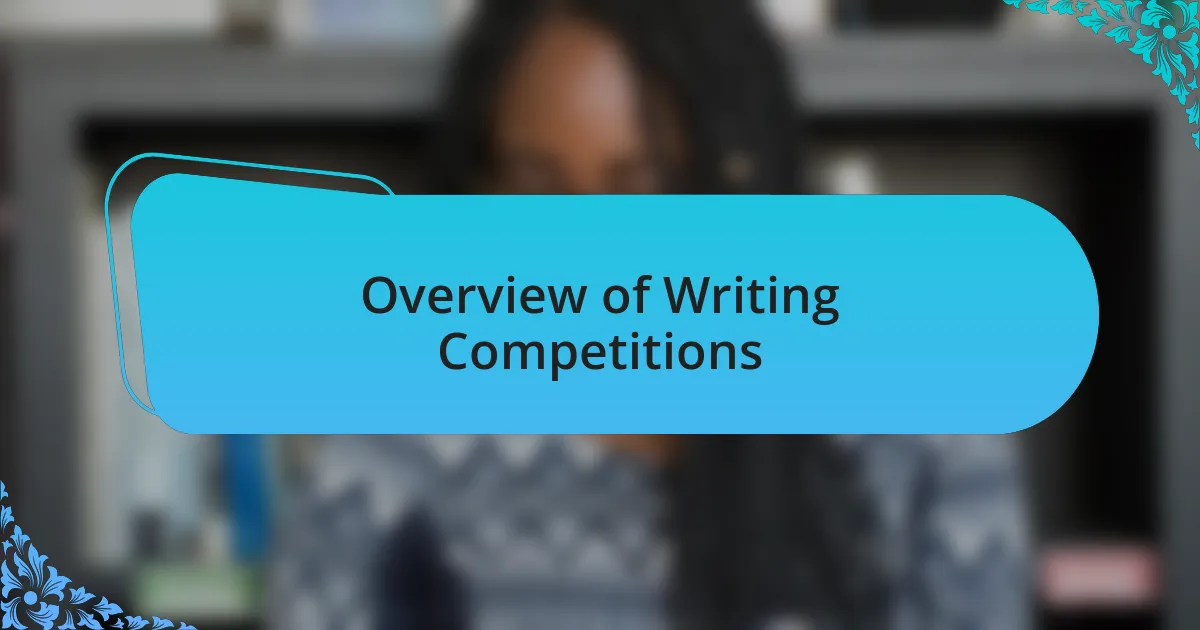 Overview of Writing Competitions
